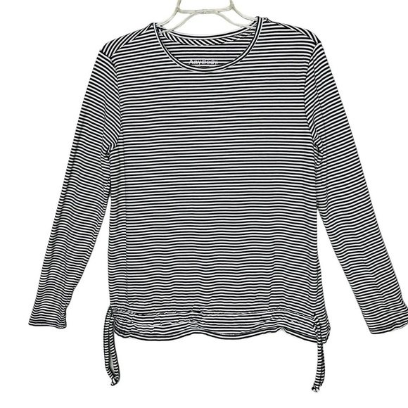 AnyBody Stripped Long Sleeve Pullover - Picture 1 of 6